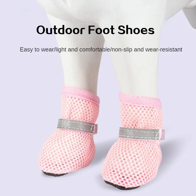 4pc, Dog Shoes Non-slip Breathable Wear-resistant Dog Boots Suitable for Small Medium Sized Pets Puppy Protective Footwear.