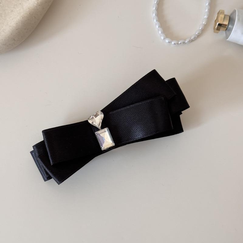 Beaded Bow Satin Banana Hair Clips At The Back of The Head for Updo Hair, Ponytail Hair Clips, Head Ornaments, Hair Accessories