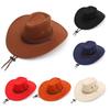 Large Brim Felt Fedora Hats Ethnic Style Mongolian Caps Fashion Western Cowboy Hat  Unisex