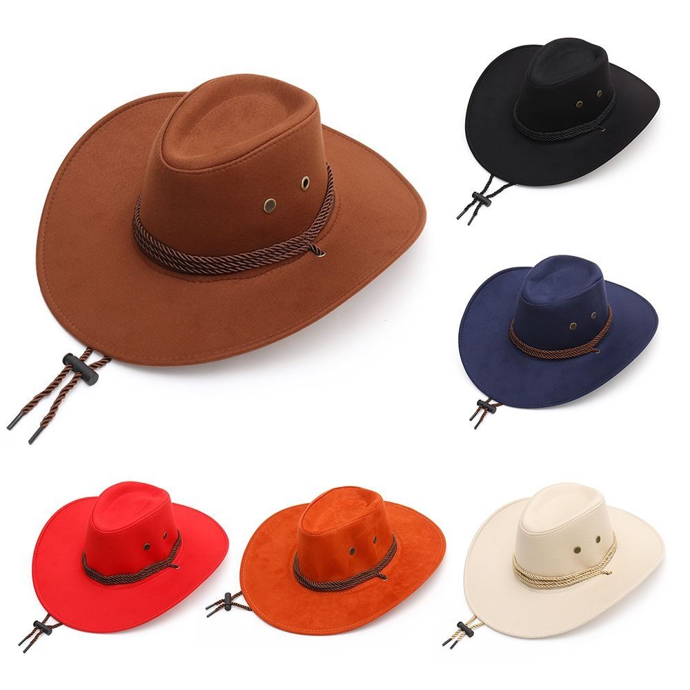 Large Brim Felt Fedora Hats Ethnic Style Mongolian Caps Fashion Western Cowboy Hat  Unisex
