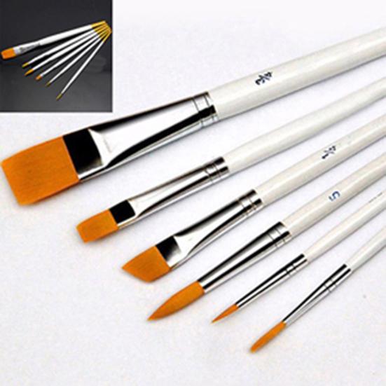 6 Pcs Art Painting Brushes Set Acrylic Oil Watercolor Artist Paint Brush Tool