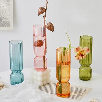 1Pc Modische Glasvase Kleine Glasvasen Blumenarrangement Wohndekoration Zubehör Schönes Wohnzimmer Glasornament