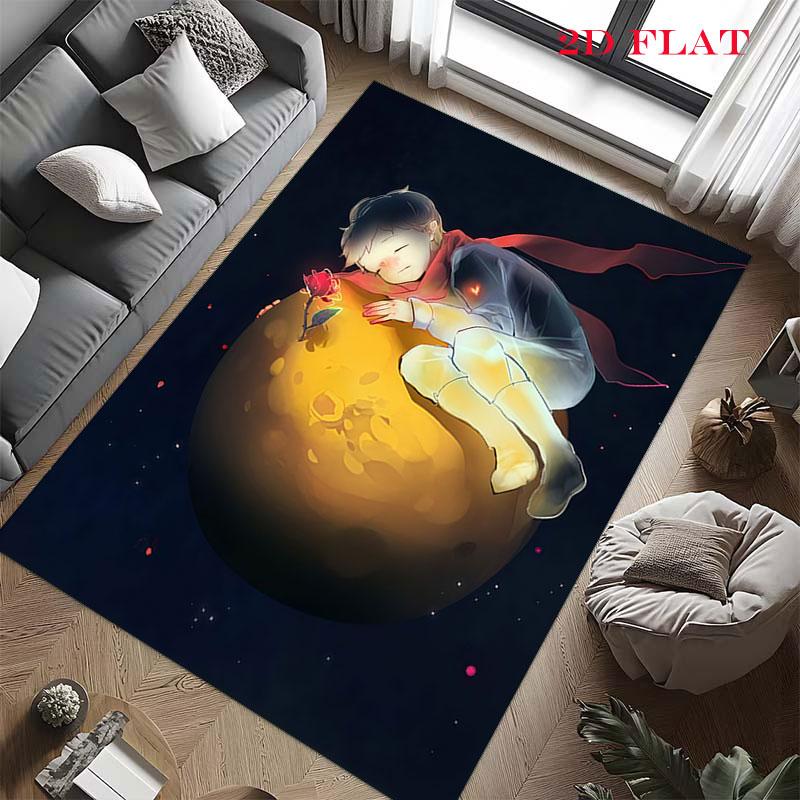 Little Prince Moon Carpet Rug for Living Room Bedroom Home Sofa Decoration,Kids play Nonslip Floor Mat