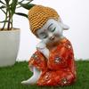 Polyresin Buddha Idol Baby Monk Statue | Marble Buddha Statues Showpiece for Home Decor | Lord Buddha Monk (Multicolour)
