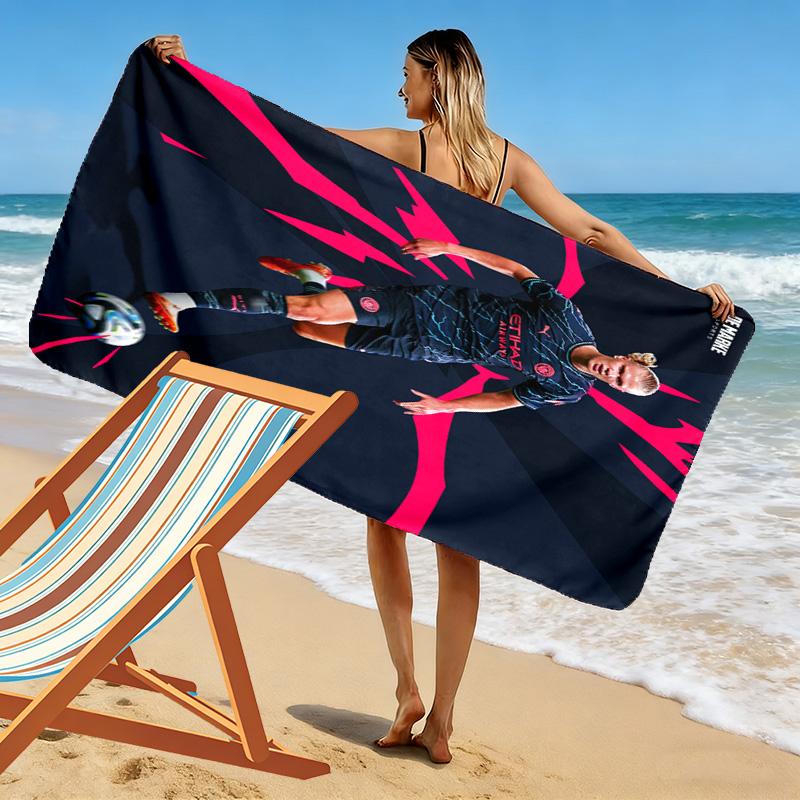 Football Star Action Dynamic Pose Beach Towel Portable For Travel Soft Quickdrying Swim Towel Absorbent Bath Towel Seaside Printing
