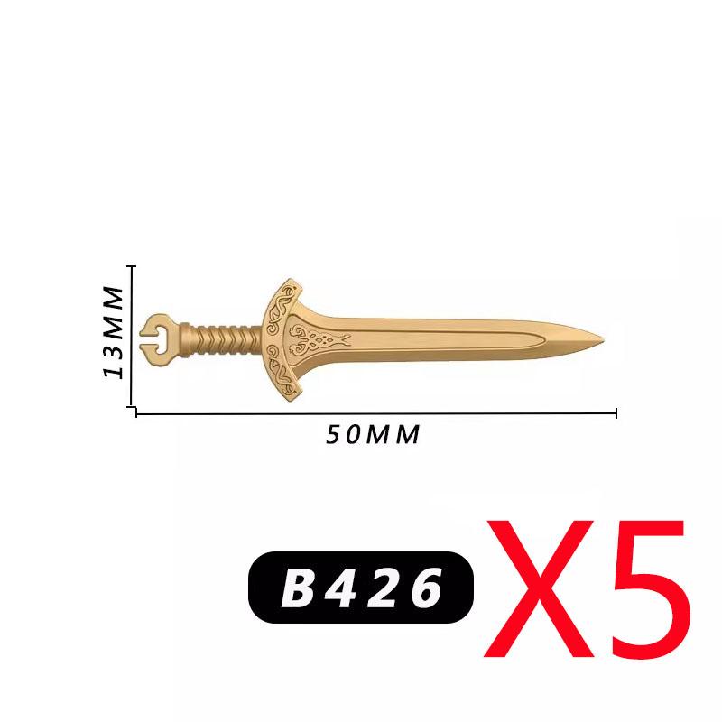 MOC Military Medieval Building Blocks Accessories Soldier Figures Bicolor Weapons Crossbow Sword Helmet Tomahawk Toy Gift X006