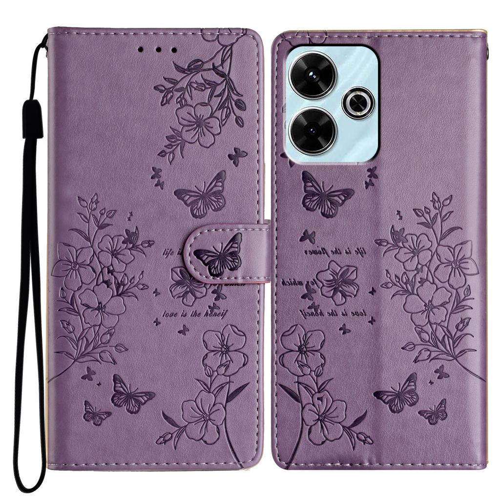 For Xiaomi Redmi 13 5G/13 4G Phone Case Butterfly Floral Imprint Leather Wallet Cover