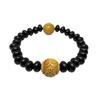 [Imperial Aura] Japanese Gods Strongest Brothers [Amaterasu-Omikami] [Susanoo-no-Mikoto] Carved Beads 15mm Tsubaki & Ebony Button Bracelet