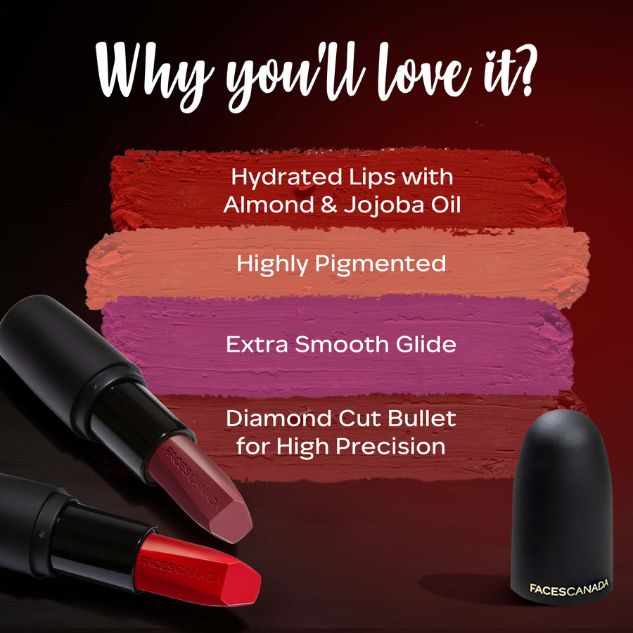 Faces Canada Weightless Matte Lipstick 4g Bombshell Red 09 (Red)