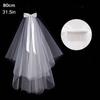 Accessories New Photo Veil Lace Edge Short Simple Wedding Veil With Comb Women's Tulle Bridal Veil
