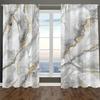 2pcs Marble Textured Digital Printed Curtain Rod Pocket Living Room and Office Furniture Decor Home Decor Semi Blackout Cortinas