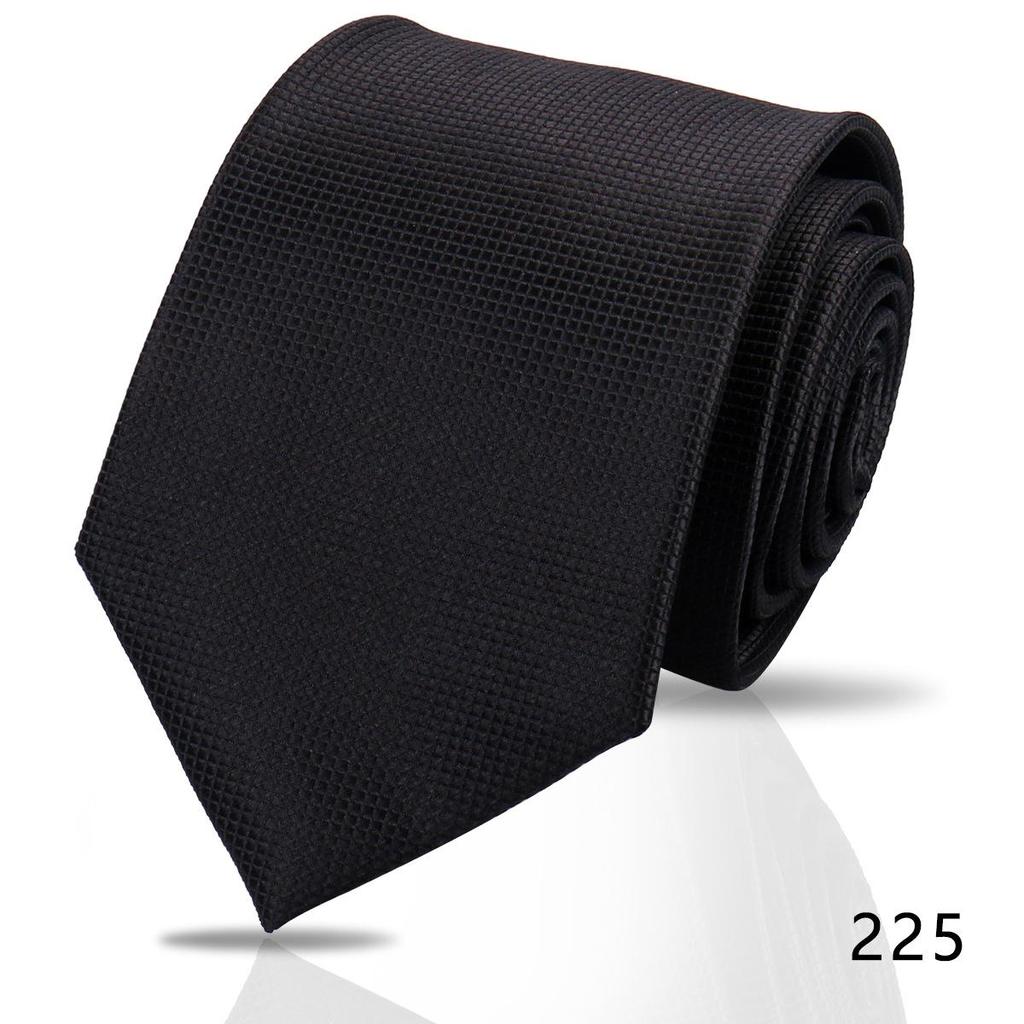 Men's High-Grade Black and Red Striped Silk Tie for Formal and Wedding Wear - 8CM