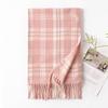 Imitation cashmere shawl scarf high-end sense autumn and winter plaid versatile student scarf temperament plaid Korean fringed scarf