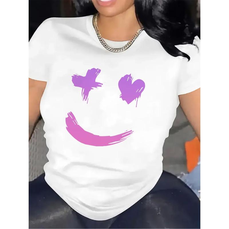 

Short-Sleeved T-Shirt Featuring a Purple Heart Design, Perfect for Restaurant Attire. Made from Durable And Comfortable Material S белый