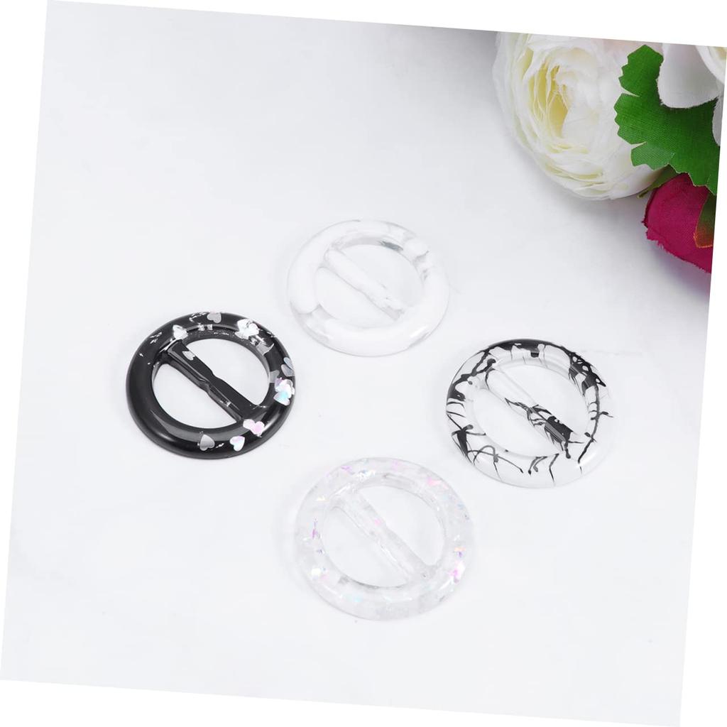 CALLARON Scarf Rings, 4-Piece Set, Simple, Ink Style, Small, Cute T-Shirt Accessories