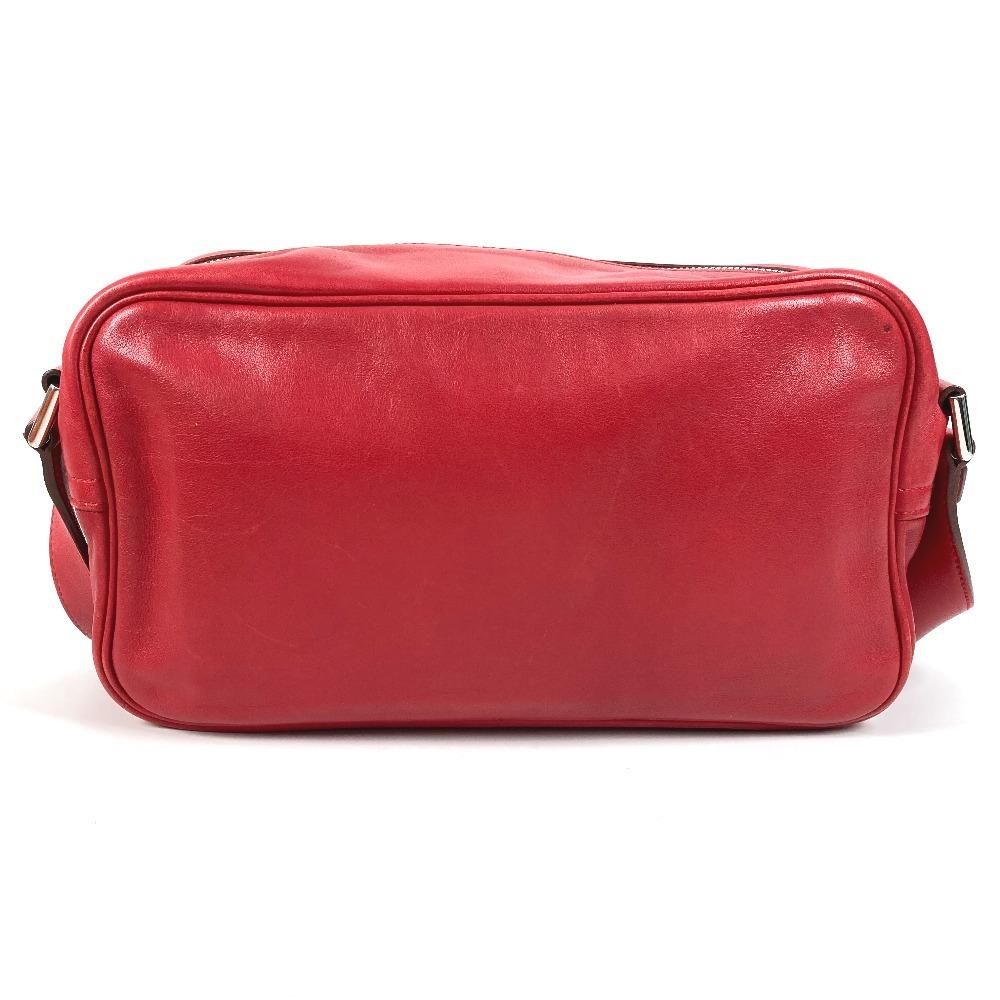 HERMES Van Quatre PM Crossbody Pochette Shoulder Bag Leather Red