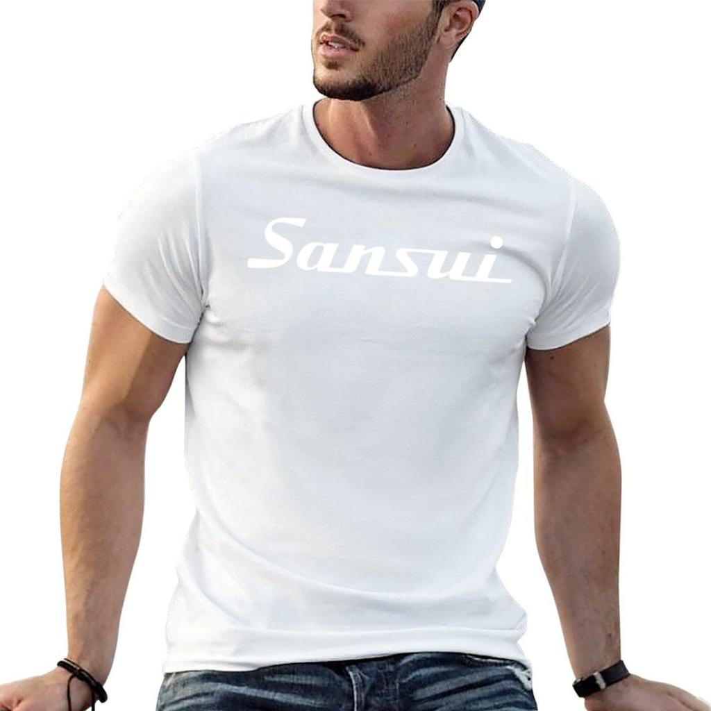 SANSUI White T-Shirt quick-drying basketball graphic tees graphic t shirts vintage graphic tee compression shirt men