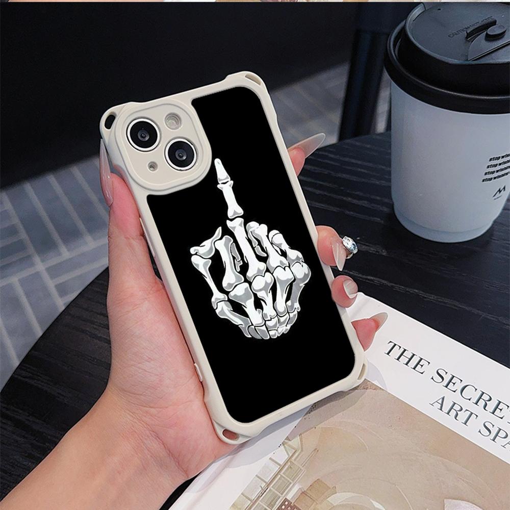 Ae80 Gesture Greeting Design Art Soft Phone Cases for iPhone 16 15 14 13 12 11 Pro Max 8 Plus XR with Wrist Strap Lanyard Corner Protection Back Cover