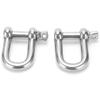 2pcs M18 Screw Pin Anchor Shackle 304 Stainless Steel Heavy Duty DShape Shackle for Chains Wirerope Lifting