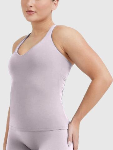 JYL Double Sided Brushed Cross Camisole Padded Yoga Top S светло-фиолетовый