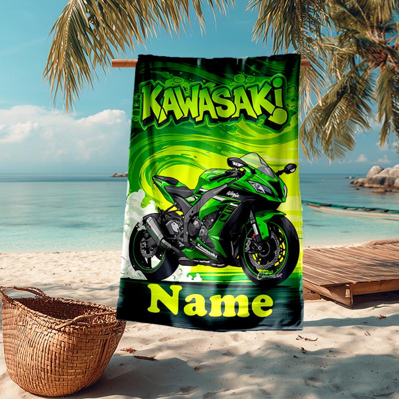 Asciugamano da Spiaggia Ultra-Morbido Personalizzato con Tema Motociclistico, Ideale per Piscina - Campeggio, Immersioni - Essenziale Perfetto per Viaggio, Asciugamano da Spiaggia Vivace.