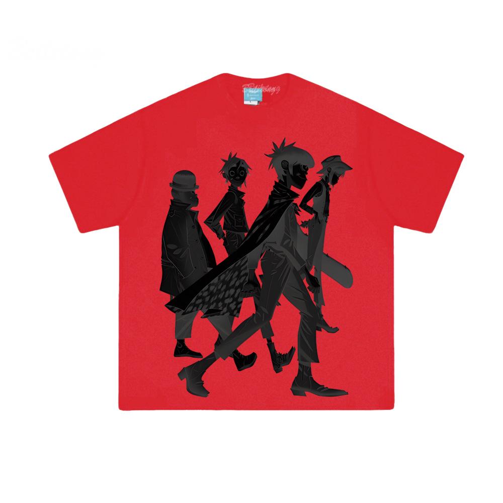 Árnyékok Póló Gorillaz Ugyanaz, mint a hivatalos weboldal 100% pamut Divat Kényelmes Camisetas Felsők Harajuku Nyári Kerek nyakú póló