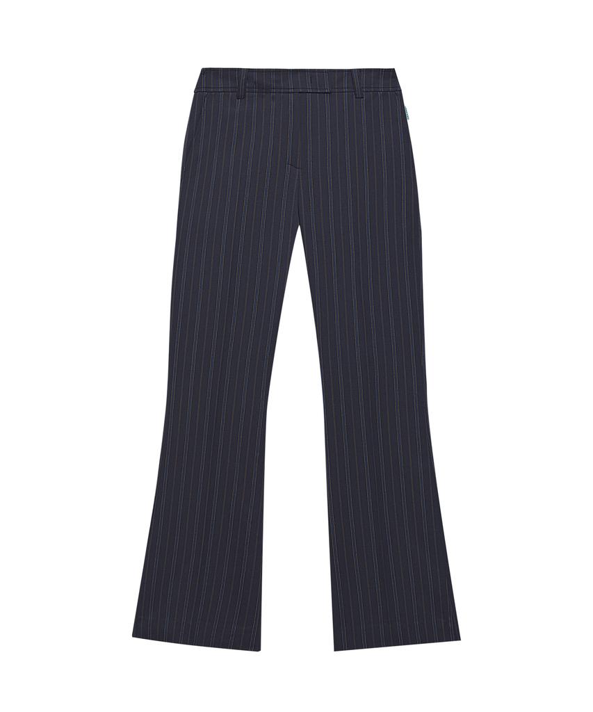 INSTANTFUNK Striped Semi-Bootcut Pants - Navy