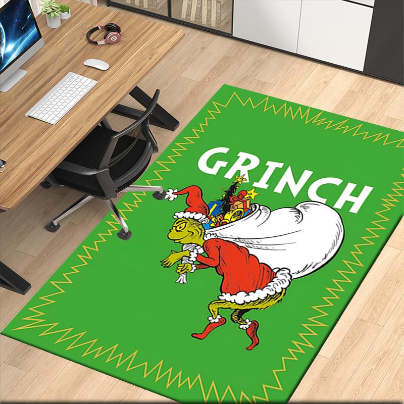 Grinch Printed Carpetrugfor Office Chair Living Room Bedroom Kitchen Room Decor Gifts