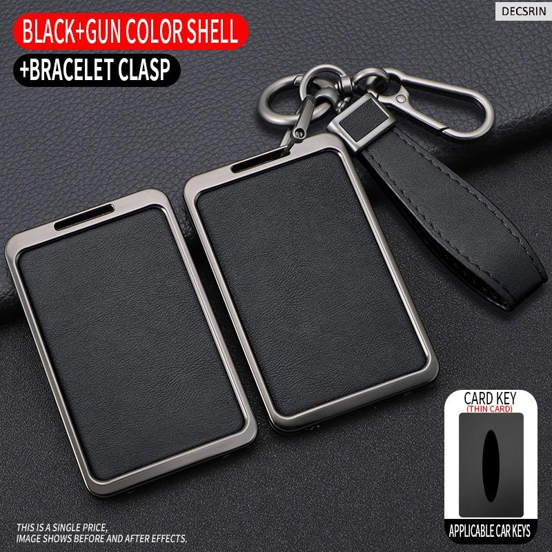 Metal High Quality Leather Shell for Tesla Model 3 Model Y Car Startup Card Key Holder Protector Case Fob Cover Auto Accessories