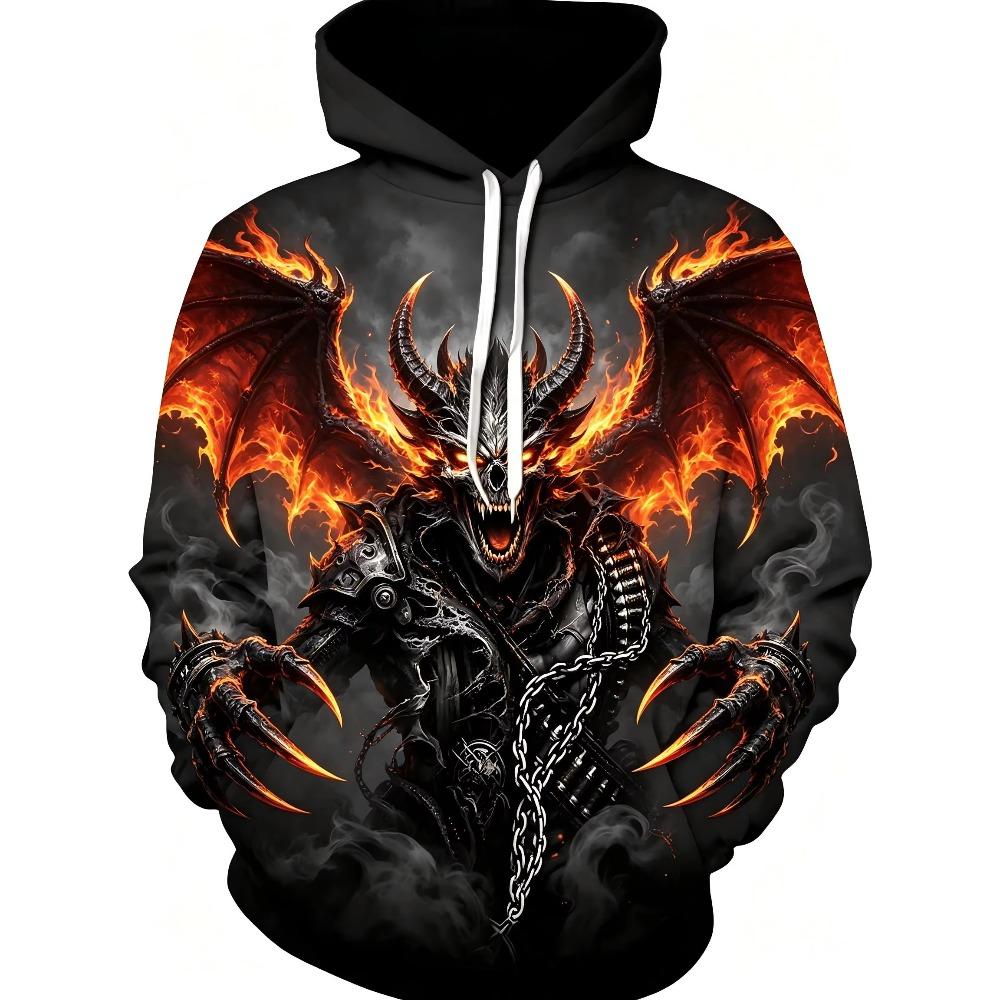 Unisex Halloween American Women's New Autumn Horror Skull Print micro Elastic Comfortable Hooded Sweatshirt Outdoor Street Style Top
