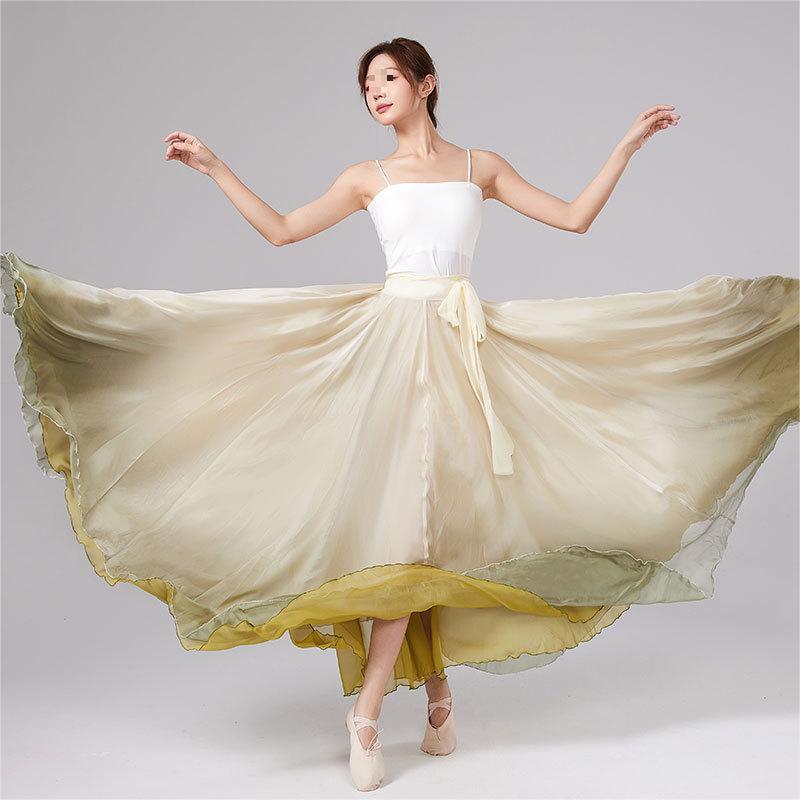 Women s Flowy Classical Chinese Dance Performance Skirt XXL