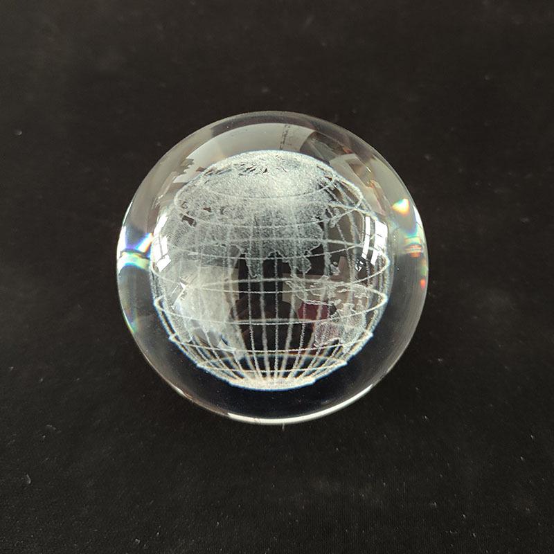 30 Clear Crystal Balls with 3D Laser-Engraved Solar System and Earth Galaxy Design - Creative Desktop Ornaments