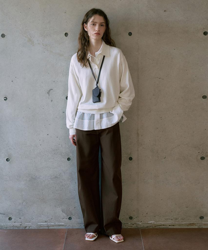 LAMEREI Natural Curved Cotton Pants[Lmbfsppt505]-2Color