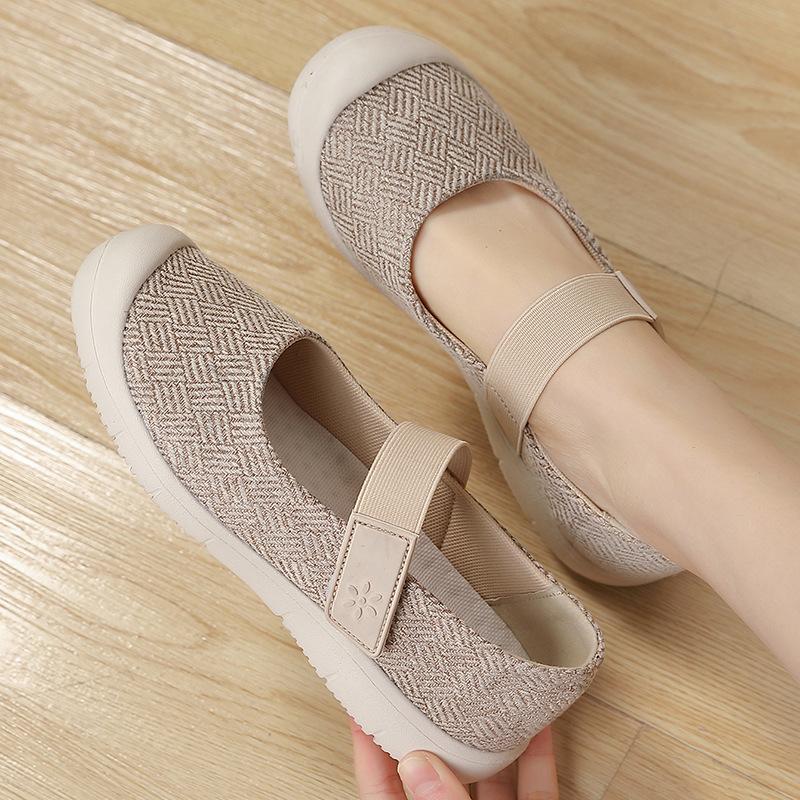 Summer breathable walking shoes large size women's shoes Velcro lightweight soft sole casual shoes