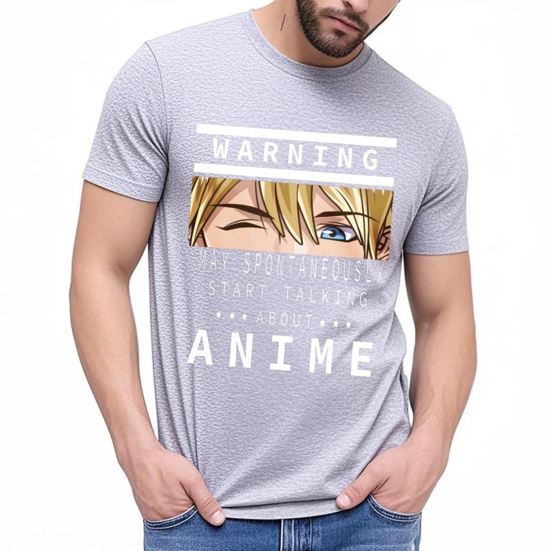 Summer top Relaxed Fit For men Oneck tshirt Brand Warning May Spontaneously Start Talking About Anime Stylish Unisex Tshirt
