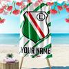 Gepersonaliseerde Naam Legia Warszawa Print Strandlaken, Groot Zacht Sneldrogend Handdoek voor Strand Camping Zwemmen