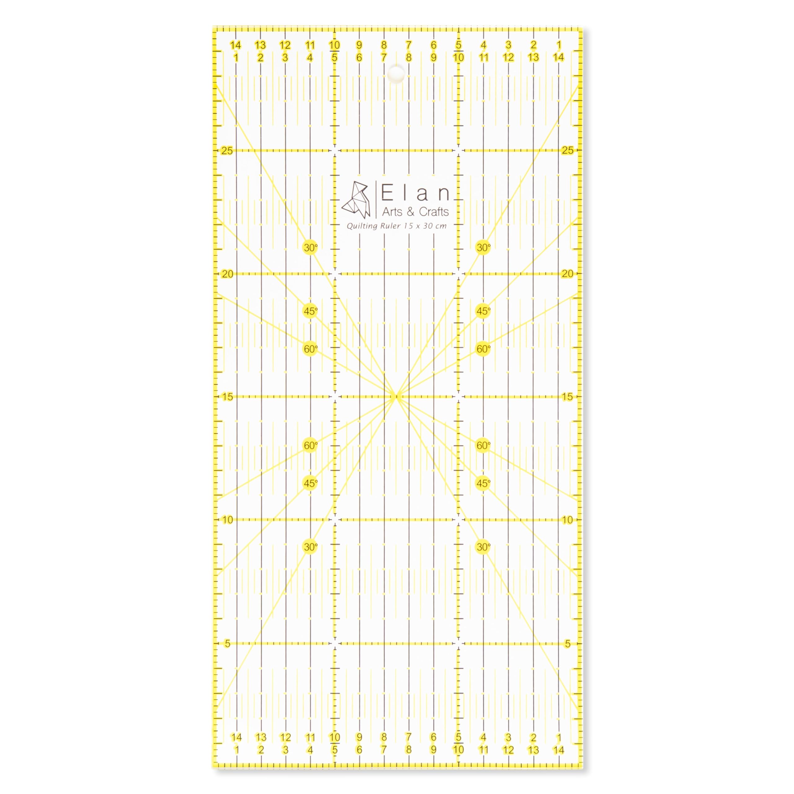 

Elan Multi-Function Ruler 30x15cm Measuring Ruler Sewing Craft Cutting Mat Patchwork Drawing