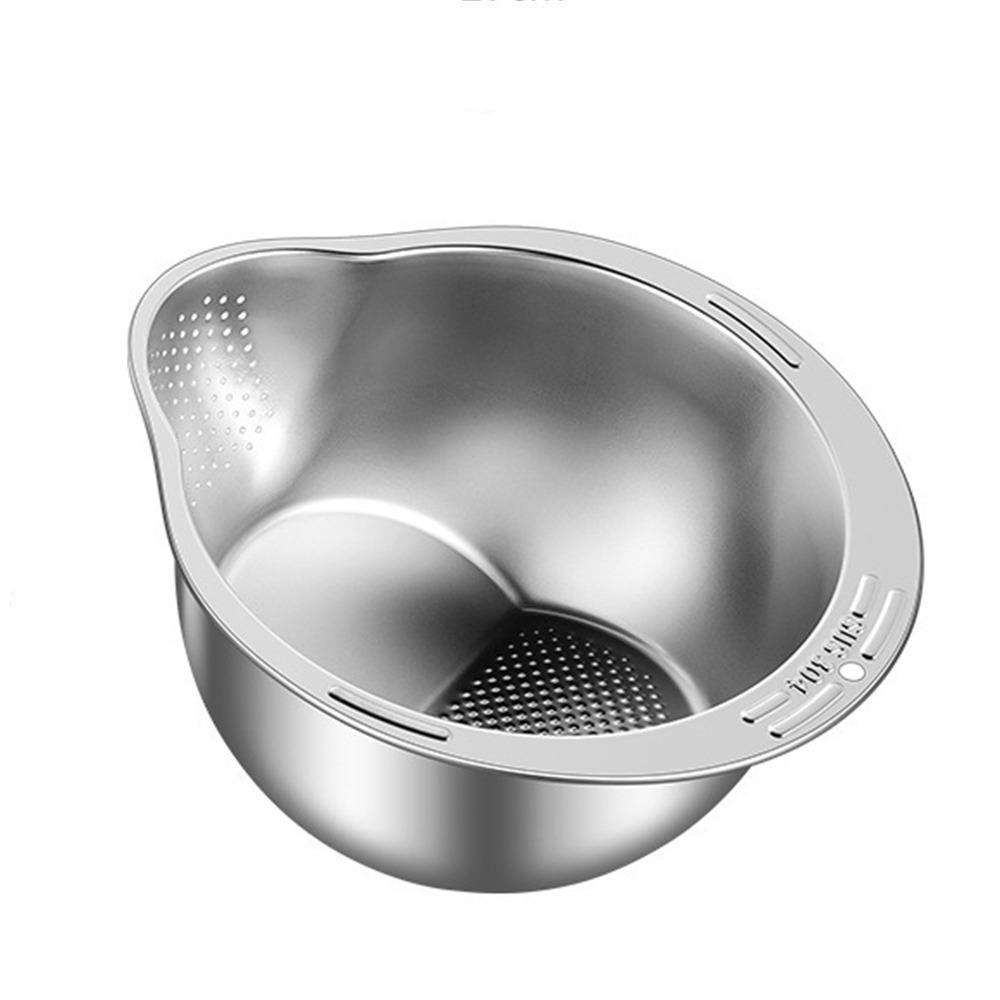 

Нержавеющая корзина для мытья овощей, многоразовая миска для мытья риса, мытье овощей Basin