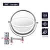 Wall-Mounted Double-Sided Telescopic LED Makeup Mirror