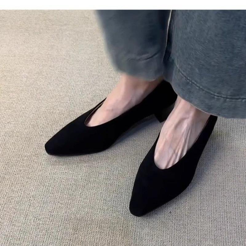 Fashion Vintage Pointed Toe Women Granny Shoes Fashion Shallow Slip On Shoes Dancing Party Prom Ladies Pumps Shoes