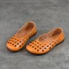 Johnature Genuine Leather Slip-on Shoes Hollow Out Breathable Soft Bottom Women's Flat Sandals