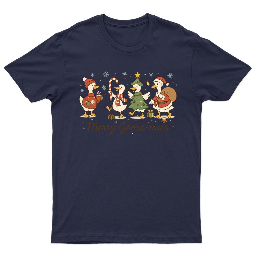 Merry Goosemas Christmas Holiday TShirt Unisex Gift Retro Seasonal Funny