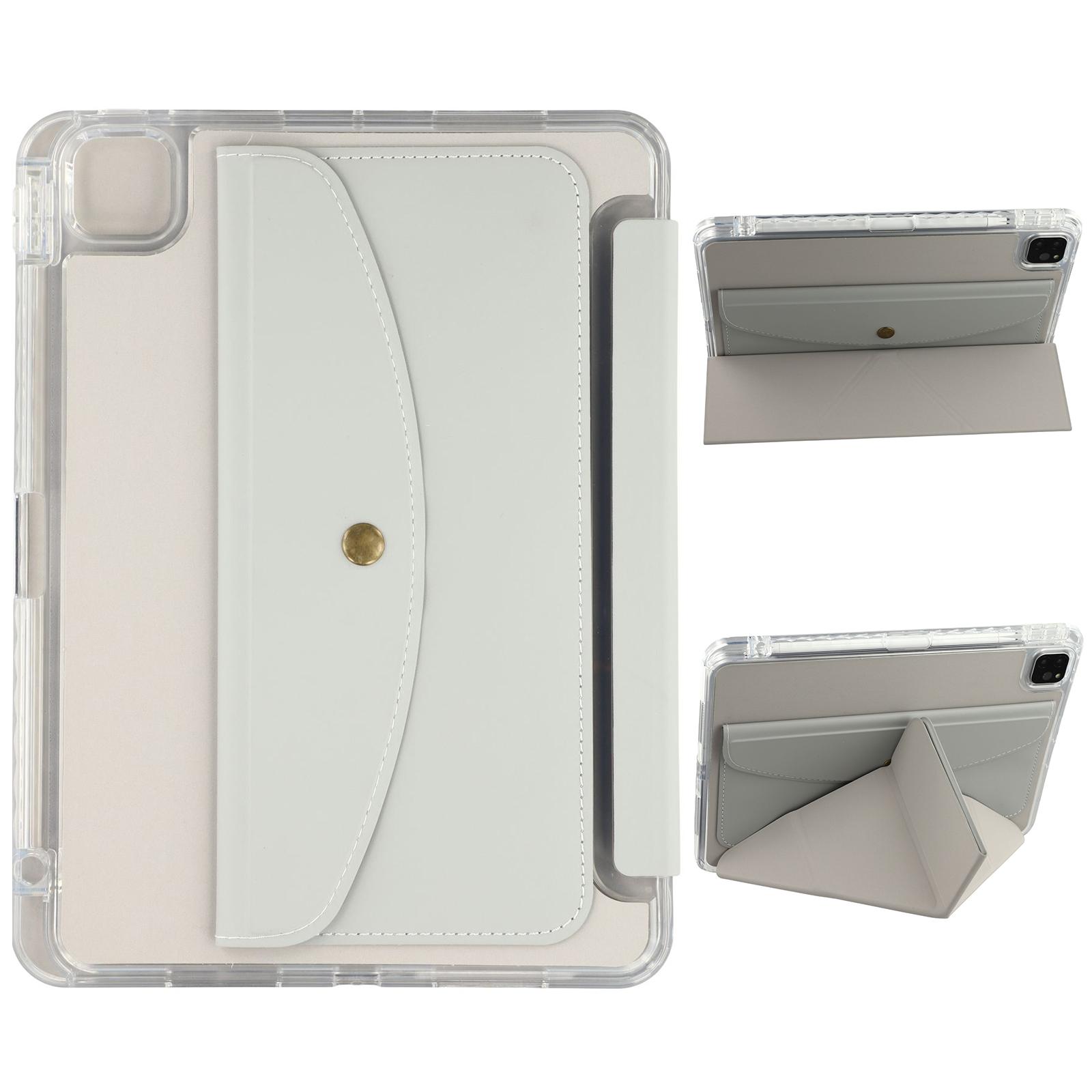 

Для iPad Про 11 (2024) Чехол-подставка Оригами Кошелек из ПУ кожи Умная обложка для планшета с держателем для карандаша Grey