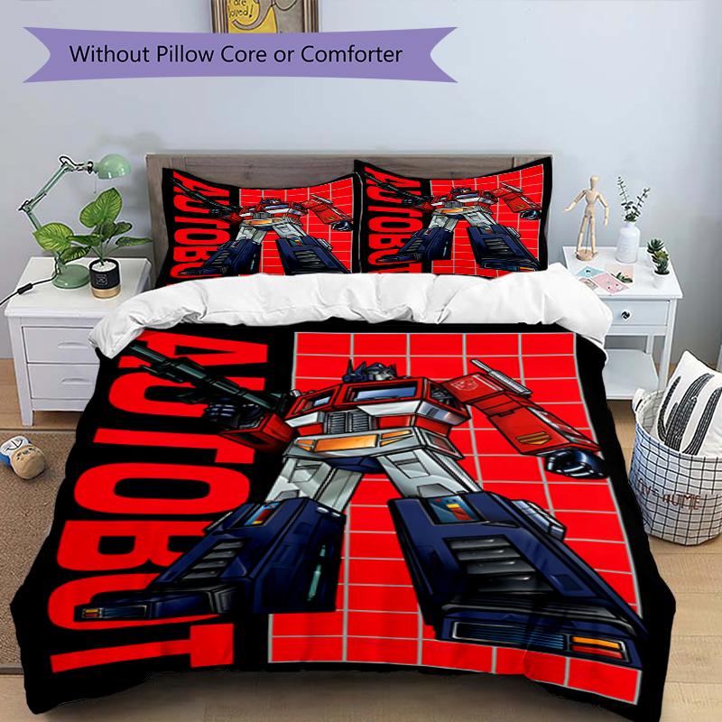 3pcs Transformers Bedding Set Duvet Cover Closure Includes 1 Duvet Cover & 2 Pillowcases, Soft and Comfortable for All Seasons.