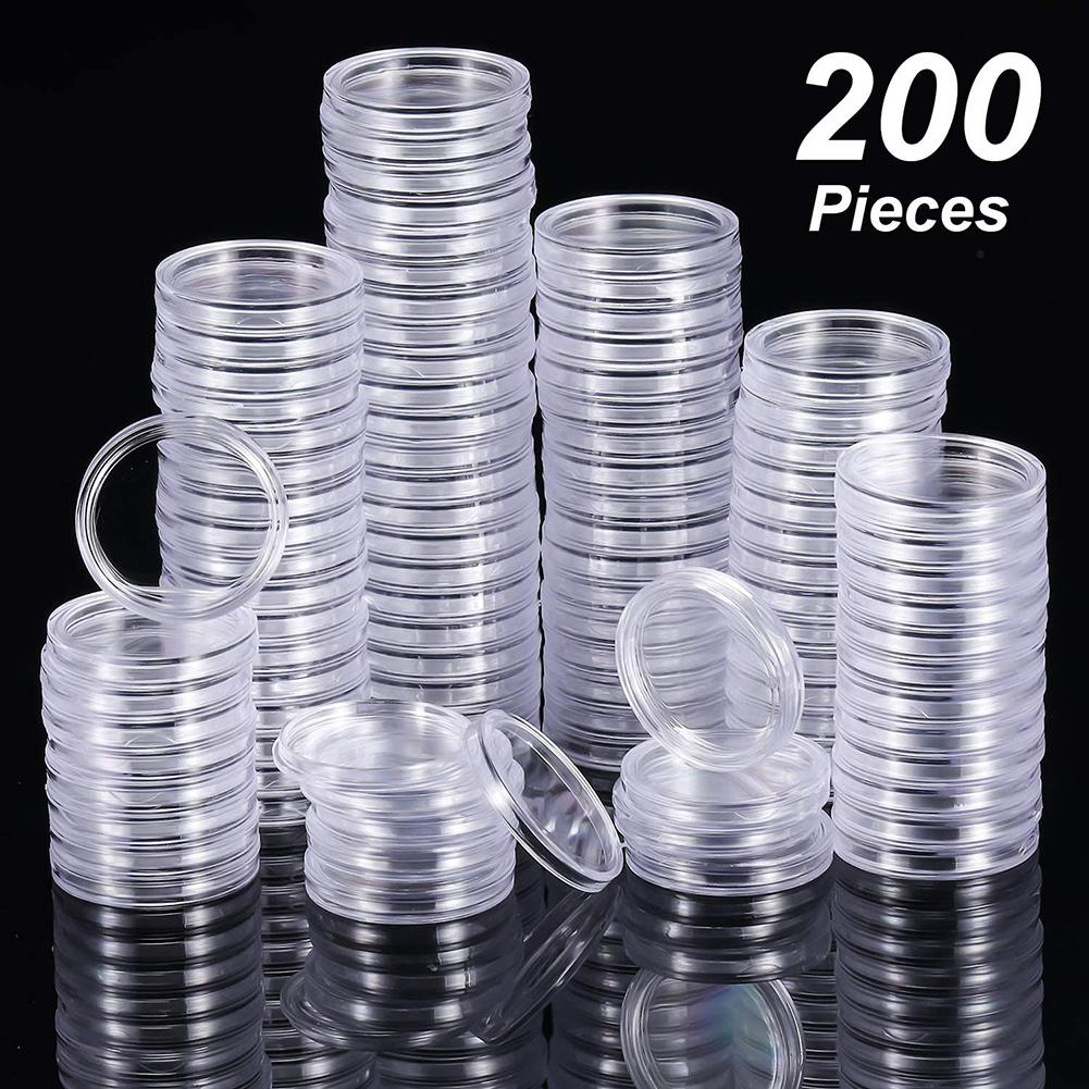 Storage Box Coin Container Thickened Plastic Convenient Round Round Coin 25 Mm Clear Container Case Holder High Quality