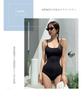 [EnagmourCheripo] Backless One-Piece Swimsuit with Chest Pads, Sexy, Body-Shaping, Solid Color, Lightweight, Sleeveless, Tight Fit, Cute, All-in-One,