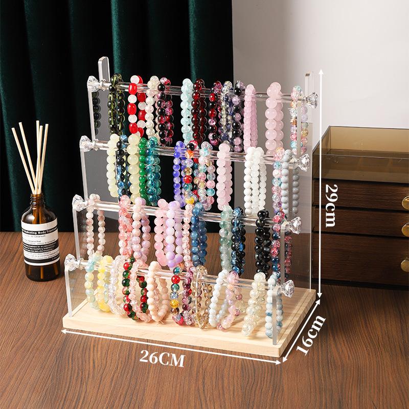 Bracelet and Jewelry Display Stand for Necklaces, Hair Ties, and Prayer Beads Storage