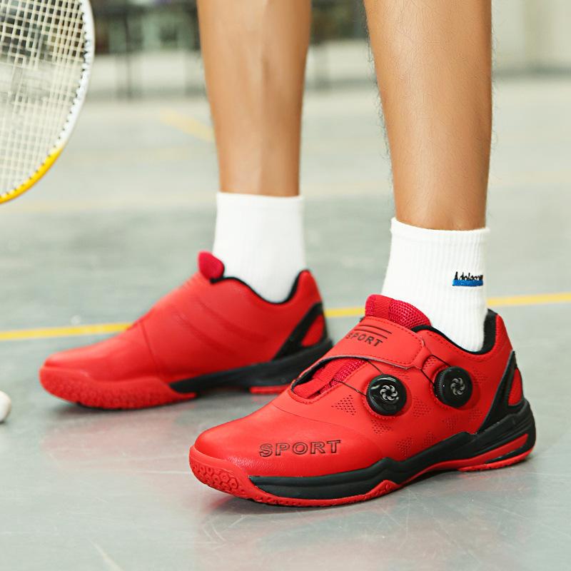 Badminton shoes men's and women's bottom rotating buckle table tennis shoes tennis shoes non-slip outdoor sports shoes