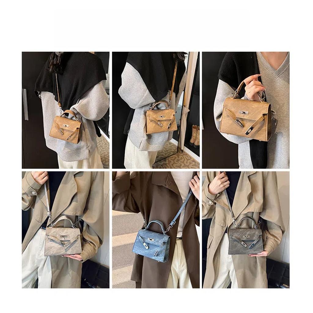 Retro Commuter Texture Lock Buckle Gentle Temperament Handbag Versatile Crossbody Lock Buckle Bag