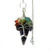 Amethyst Crystal Pendulum with Seven Chakra Beads
